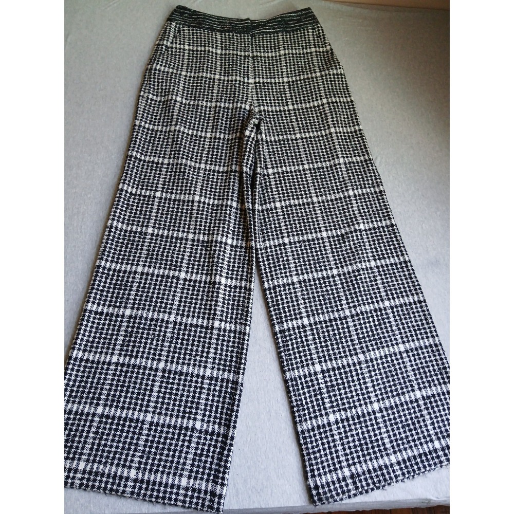 Exquise Anthropologie Pants Medium Tweed High Rise Trouser Wide Leg Career New